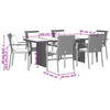 vidaXL Garden Dining Set Grey Poly Rattan Large Removable Covers
