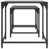 vidaXL Nesting Coffee Table Black Engineered wood, steel, glass Small