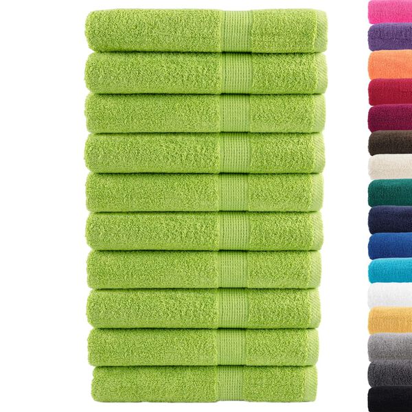 vidaXL Sauna Towel Set of 10 Green 100% Cotton 31.5 x 78.7 in