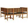 vidaXL Garden Bench Set 3 pcs Brown solid acacia wood