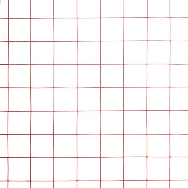 vidaXL Chicken Wire Fence Steel with PVC Coating 32.8x4.9' Red
