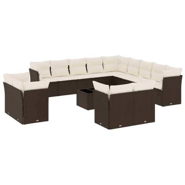 vidaXL Garden Sofa Set Brown