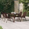 vidaXL Garden Table Brown and Black Powder-coated steel, tempered glass