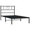 vidaXL Bed Frame Black Steel Single Bed Frame Rectangular Modern