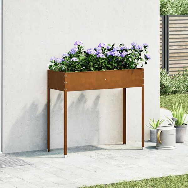 vidaXL Garden Planter Weathering steel brown Large Decorative Inlays