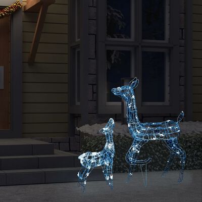 vidaXL Acrylic Reindeer Family Christmas Decoration 160 LED Cold White