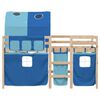 vidaXL Kids'Loft Bed Blue Solid Pine wood Twin Kids'Loft Bed