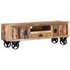 vidaXL TV Stand with Wheels 43.3"x11.8"x14.6" Solid Reclaimed Wood