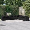 vidaXL Garden Lounge Set Black PE Rattan, Powder-Coated Steel, Plastic