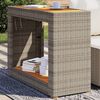 vidaXL Garden Side Table Grey and Brown PE Rattan Small Durable