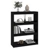 vidaXL Book Cabinet Black Solid Pine Wood Medium Book Cabinet