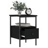 vidaXL Bedside Cabinet Black Engineered wood, Iron Standard