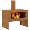 vidaXL Fire Pit Brown 31.50 x 19.69 x 37.80 in Steel