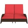vidaXL Sun Lounger with Cushions Brown 44.9x80.7x28.7" Poly Rattan