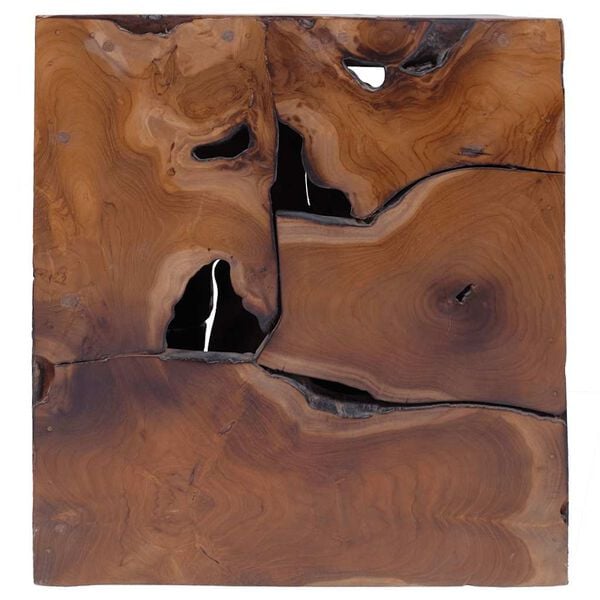 vidaXL Stool Set of 4 Brown Solid Teak Medium Modular Stool Square