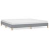 vidaXL Bed Frame Light grey 100% polyester, plywood, engineered wood King
