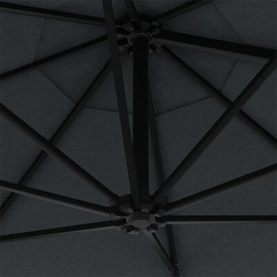 vidaXL Wall-Mounted Parasol with Metal Pole 118.1" Anthracite