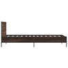 vidaXL Bed Frame Brown Oak Engineered Wood, Metal, Plywood Twin Durable