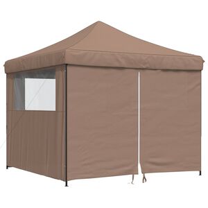 vidaXL Party Tent Brown Oxford fabric with PVC coating Large Foldable