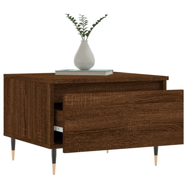 vidaXL Coffee Table Brown oak Engineered wood, metal Medium Coffee Table