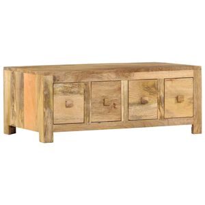 vidaXL Coffee Table Natural Mango Wood Solid Mango Wood 35.4x19.7 in