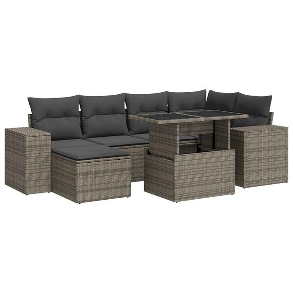 vidaXL Garden Sofa Set Grey, Dark grey