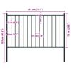 vidaXL Fence Panel with Posts Powder-coated Steel 5.9 ft x 2.5 ft Anthracite