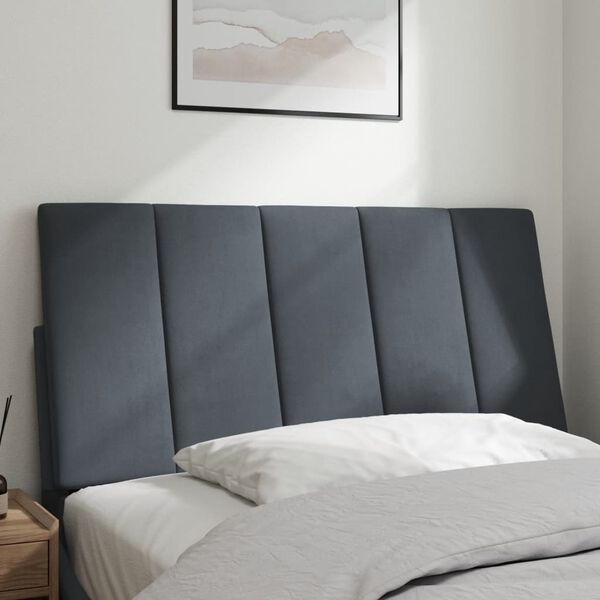 vidaXL Headboard Cushion Dark Grey Velvet (100% polyester) Small