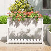 vidaXL Planter White Solid pine wood Medium Planter Rectangular