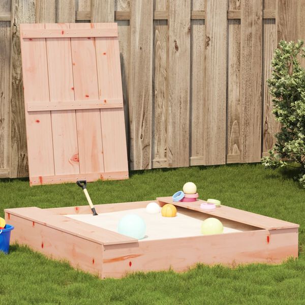 vidaXL Sandpit Brown Solid Douglas wood 43.7 x 43.7 in Durable Sandpit