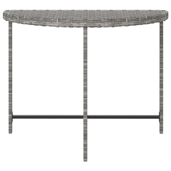 vidaXL Garden Table Grey Poly Rattan Medium Tough Garden Table