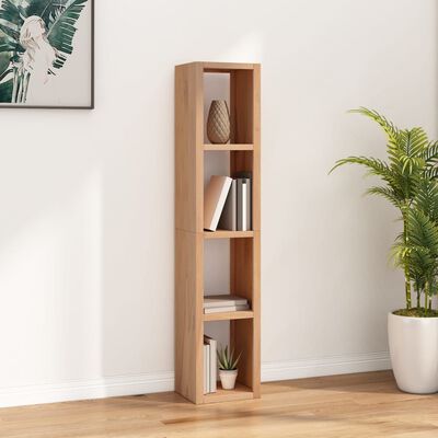 vidaXL Book Cabinet 13.8"x11.8"x66.1" Solid Wood Teak