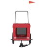 vidaXL Pet Bike Trailer Red and Black Oxford Fabric and Iron