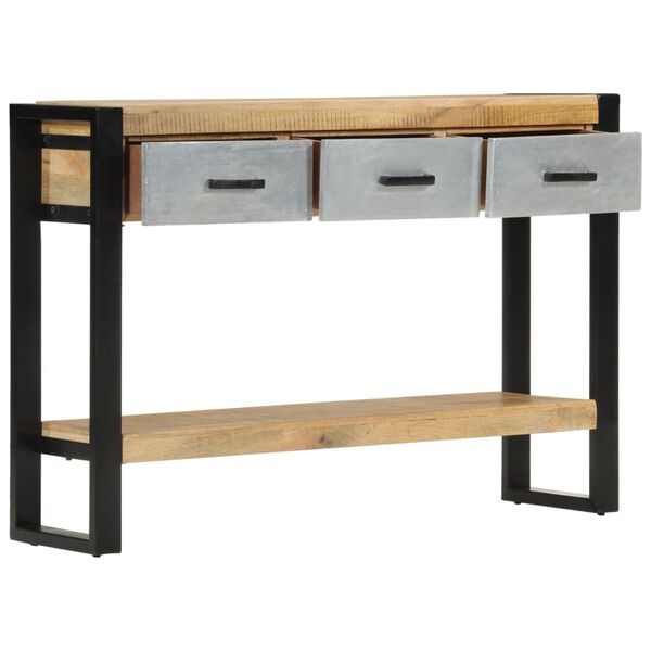 vidaXL Console Table Black Solid rough mango wood Medium Console Table