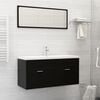 vidaXL Bathroom Furniture Set Black, White Engineered wood, Ceramic Medium