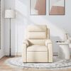 vidaXL Massage Recliner Chair Cream Fabric (100% polyester), Metal, Plywood