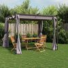 vidaXL Gazebo with Curtains 9.8x9.8' Anthracite Steel