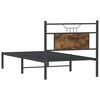 vidaXL Bed Frame Smoked Oak Engineered wood and steel Single Bed