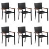vidaXL Dining Set Black Solid Acacia wood, PE rattan, Powder-Coated Steel