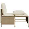 vidaXL Garden Sofa Set Beige PE Rattan, Powder-Coated Steel, 100% Polyester