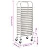 vidaXL Kitchen Trolley for 16 Trays 15.0x21.7x64.2" Stainless Steel