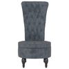 vidaXL High Back Chair Dark Grey Velvet, Solid Wood, Plywood Standard