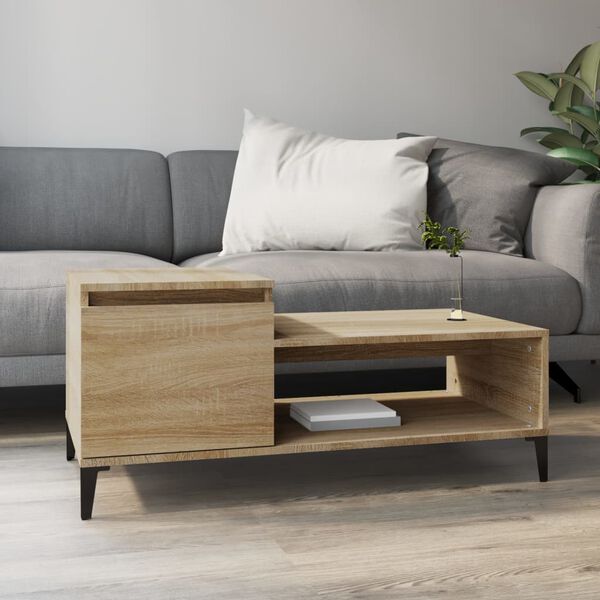 vidaXL Coffee Table Sonoma Oak Engineered wood, Metal Medium