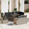 vidaXL Garden Sofa Set Grey PE Rattan, Powder-Coated Steel, Tempered Glass