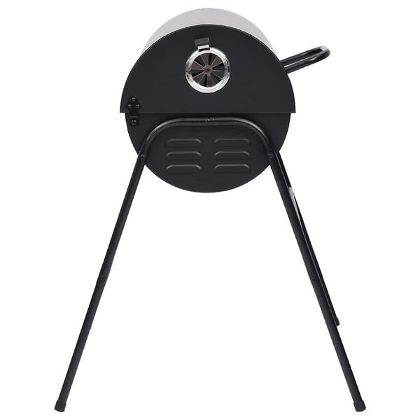 vidaXL Barrel Grill with 2 Cooking Grids Black 31.5"x37.4"x35.4" Steel