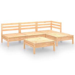 vidaXL Garden Lounge Set Natural Pine Solid Pinewood Medium Modular