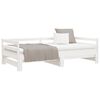 vidaXL Day Bed White Solid Pine Wood Adjustable Size Pull-Out Day Bed