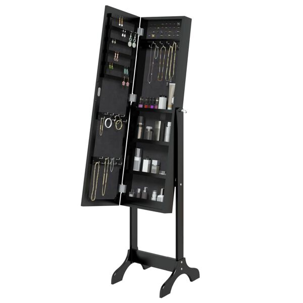 vidaXL Free-Standing Mirror Black 13.4"x14.6"x57.5"