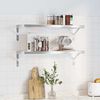vidaXL Wall Shelf Silver Stainless steel Medium Wall mounting
