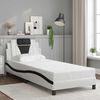 vidaXL Bed Frame "Viana" without Mattress White and Black 31.5"x78.7" Faux Leather